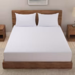 White Cotton Double Bedsheet Set – Woven Bedding with 2 Pillow Covers