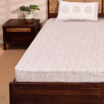 Pink Cotton Bedsheet Set – Printed Bedding with 1 Pillow Cover
