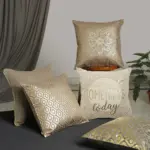 Set of 5 Cotton Cushion Covers with Foil Print – Decorative 40 x 40 cm Sofa Cushion Covers