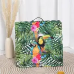 Digitally Printed Floor Cushion – Poly Cotton Seating Cushion with Handle