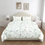 Nordic Palm 100% Cotton King Bedsheet Set – 144 TC Lightweight Breathable Bedding with Pillow Covers