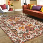 Multicolour Printed Cotton Carpet – 4 x 5.5 ft Decorative Floor Rug